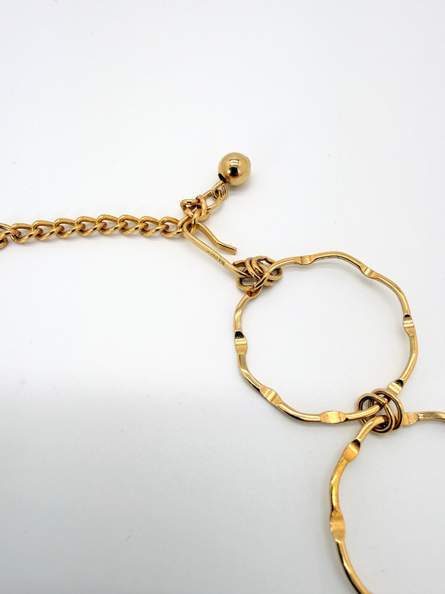 Vintage Napier Gold Bamboo Collar Necklace – Sculptural Link Statement Jewelry