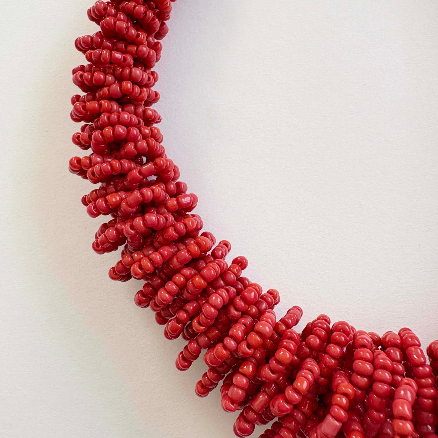 Red Coral–Inspired Bead Necklace