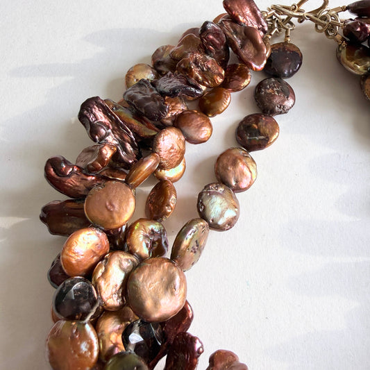 The "Copper Tide" Baroque Pearl Choker