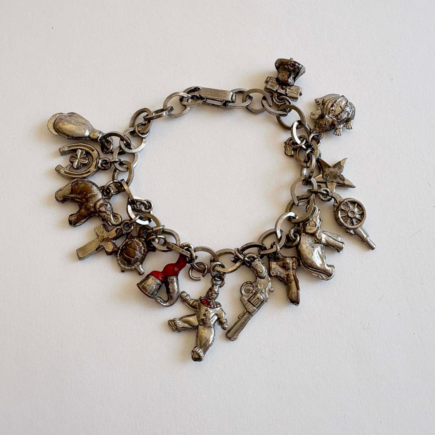 Vintage MCM Cracker Jack charm bracelet