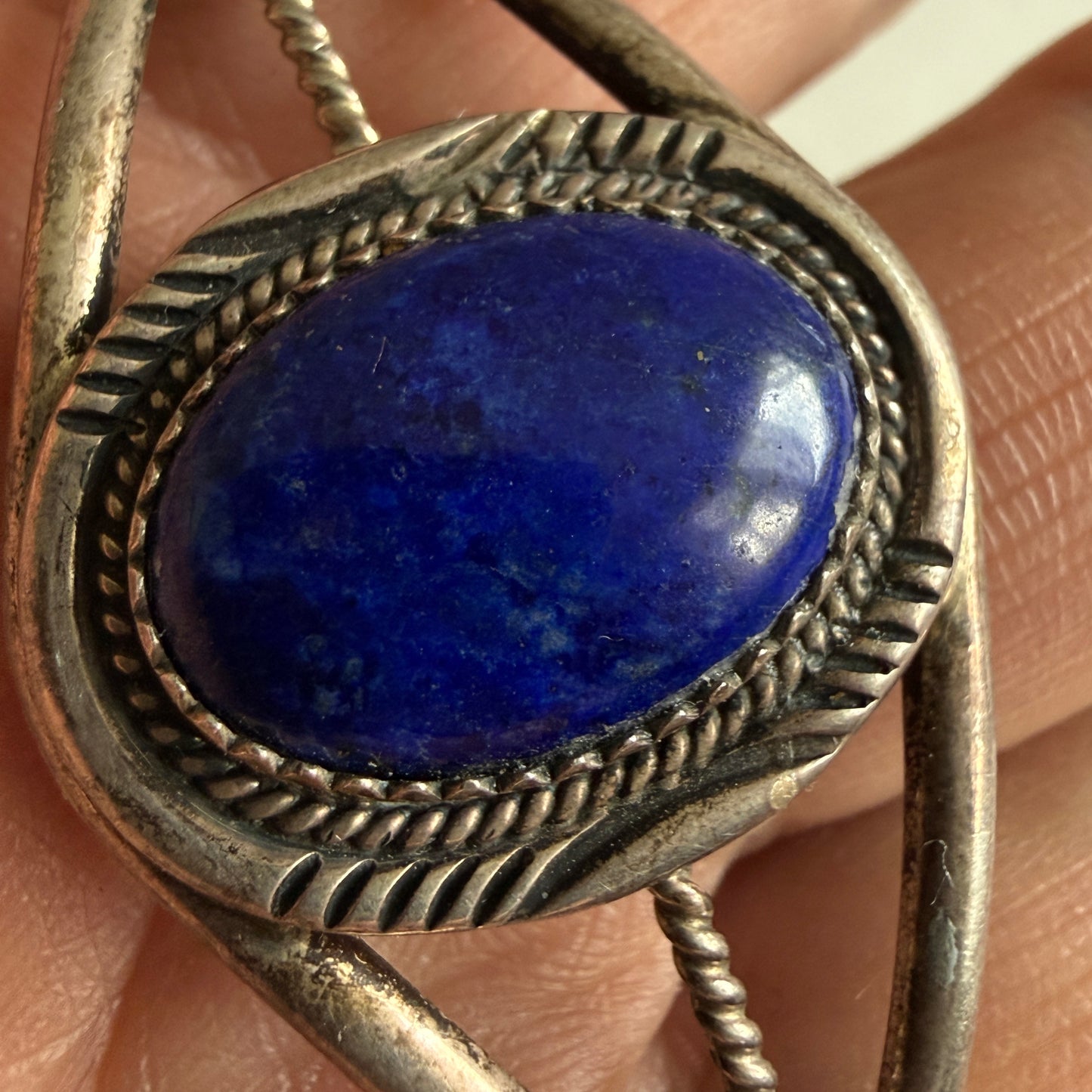 The "Nocturne" Southwestern Lapis Sterling Split-Shank Cuff