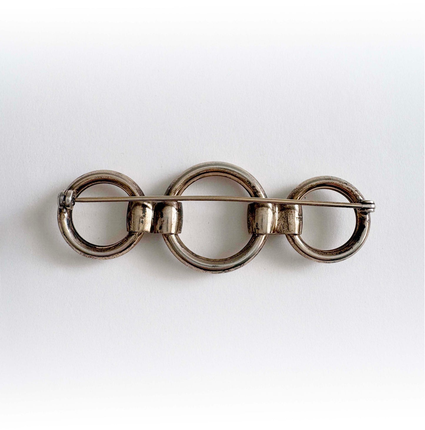 Vintage Napier Vermeil Sterling Silver Art Deco "Washers" Brooch – 1930s Champagne Gold, Whitney & Rice Era