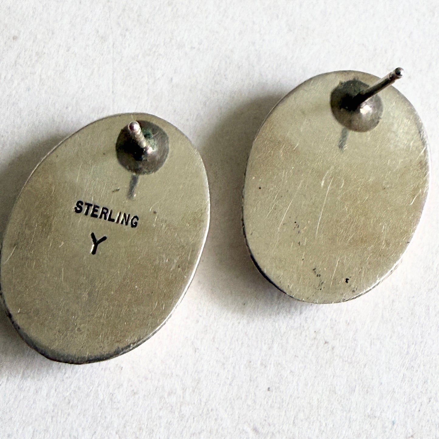 The "Striated" Yazzie Navajo Sterling Post Earrings