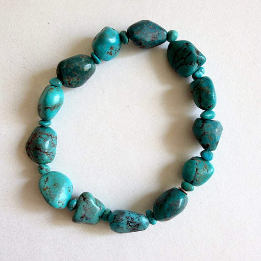 The "Azure Nugget" DTR Jay King Turquoise Stretch Bracelet