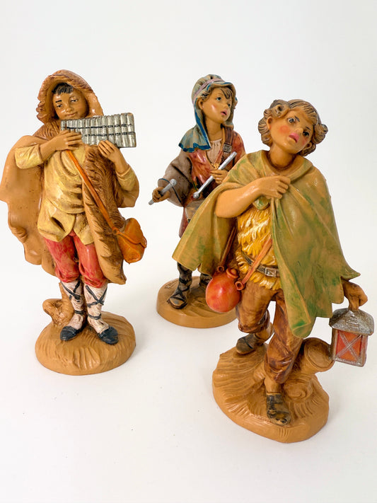 Vintage Fontanini Musician Trio – David, Eli & Little Drummer Boy – Depose Italy 1987–1989 (E. Simonelli)