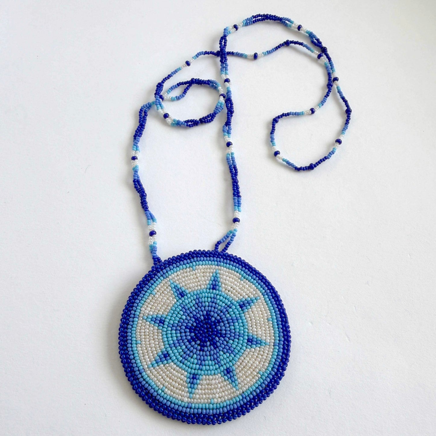 Vintage Seed Bead Medallion Necklace