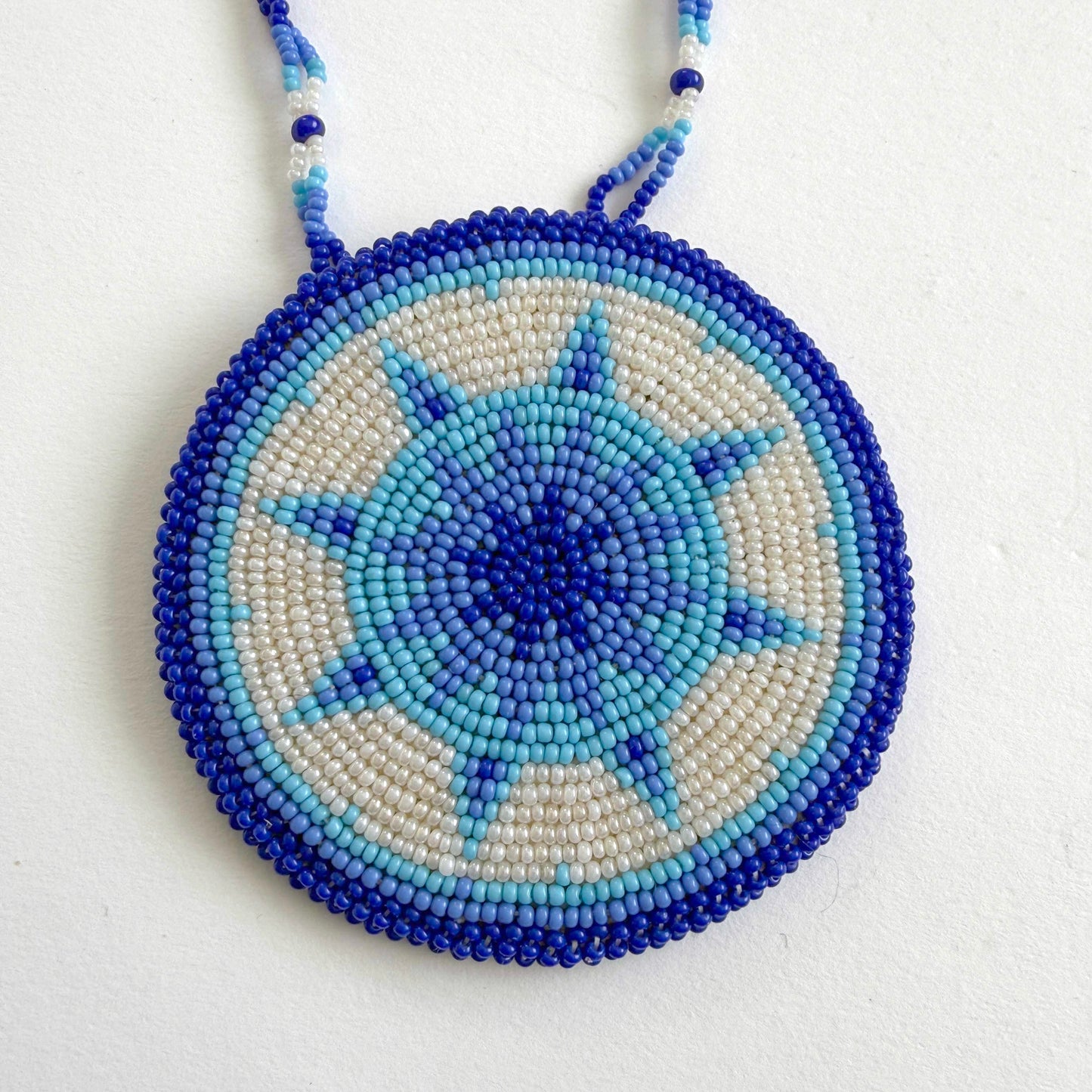 Vintage Seed Bead Medallion Necklace