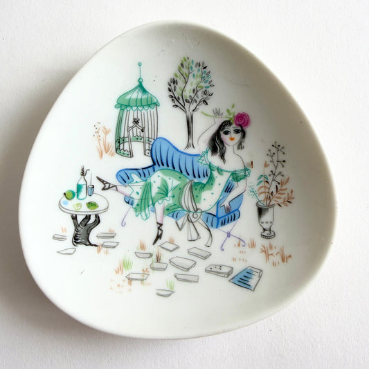 Hand-painted Porcelain Art Plate by Bele Bachem for Rosenthal 1960s