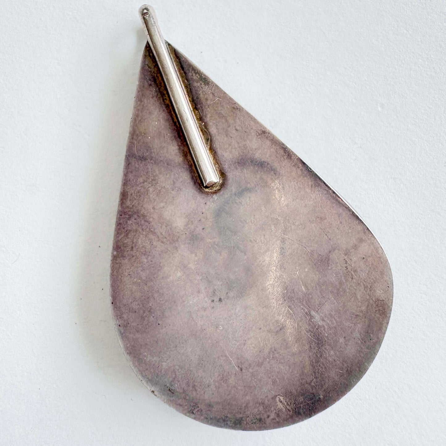Large Teardrop Malachite Sterling Silver Pendant