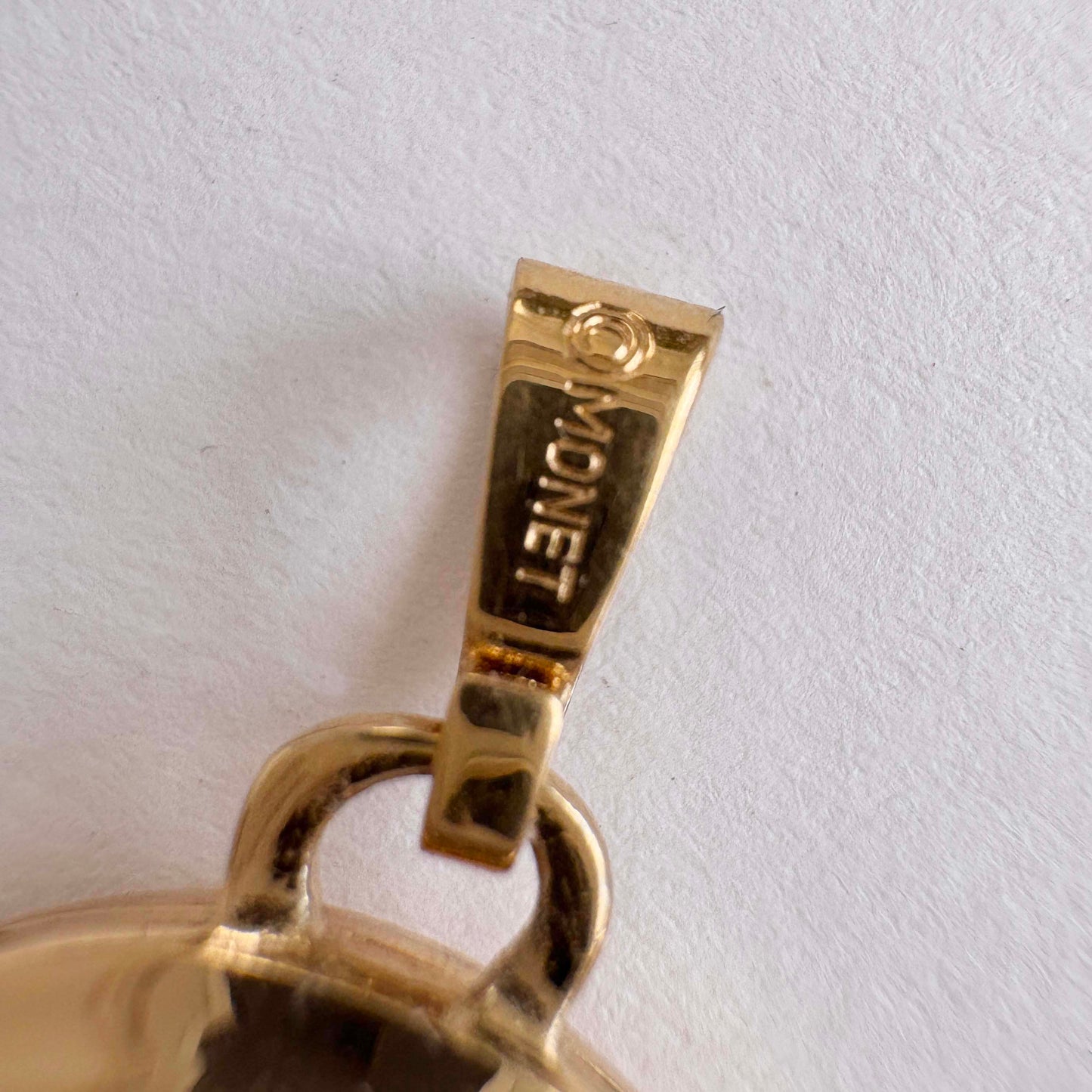 Vintage Monet Gold-Tone Oval Locket Pendant 1980s