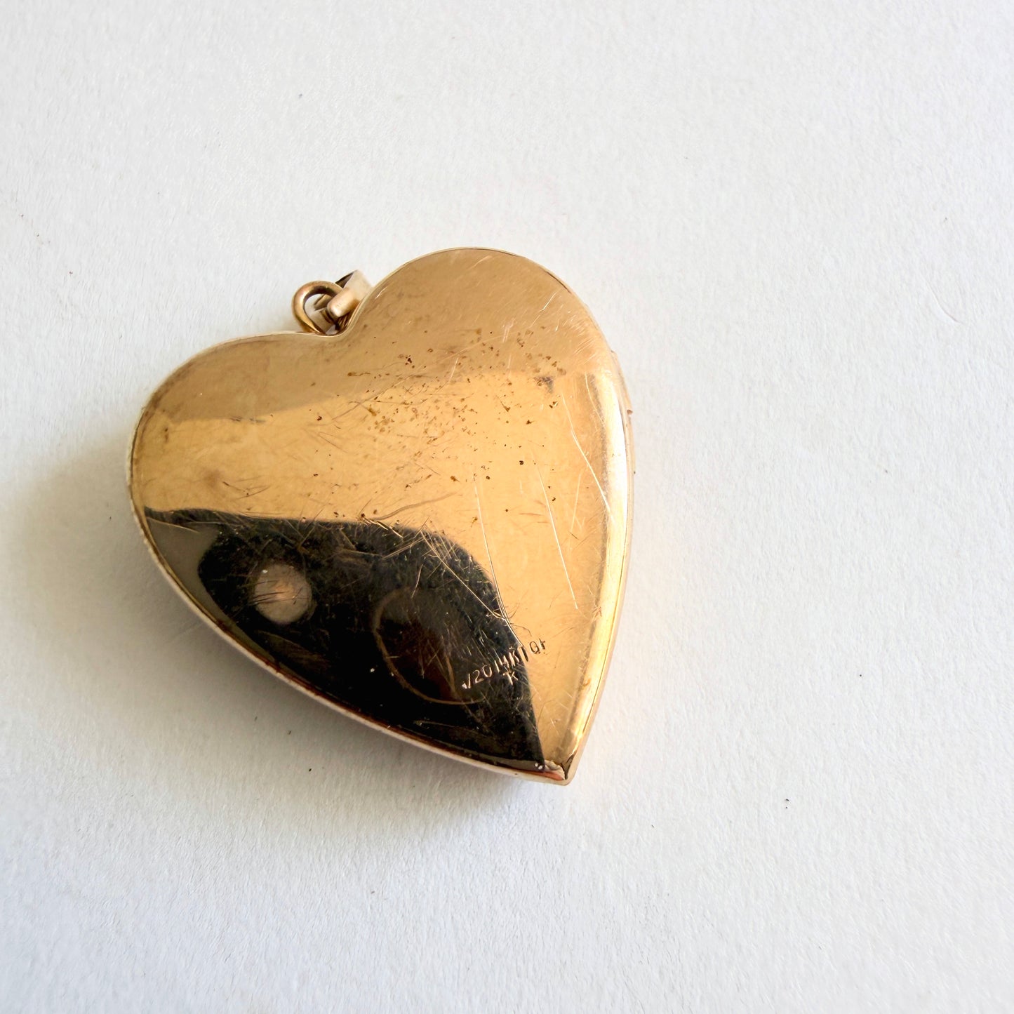 Vintage Heart Locket Mom Pendant 1/20 14K Gold Filled Tru-Kay Mid-Century (1950s–60s)