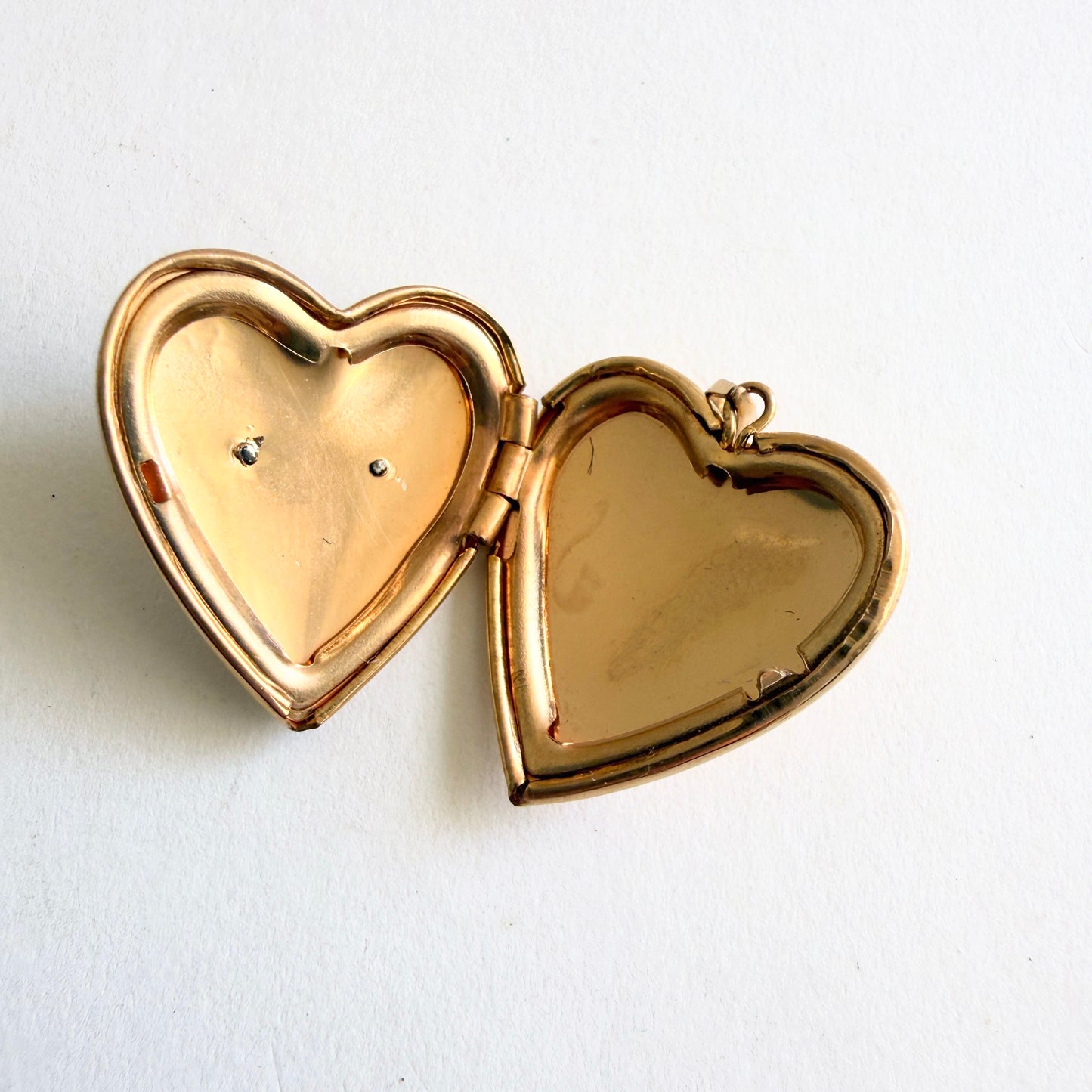 Vintage Heart Locket Mom Pendant 1/20 14K Gold Filled Tru-Kay Mid-Century (1950s–60s)