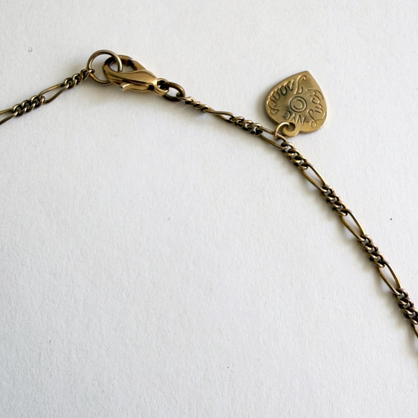 Vintage Lucy Isaacs NYC Charm Necklace Heart Locket Glass Hearts Keys Romantic c. 1990s