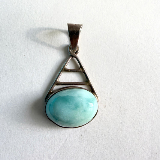 The "Tidal Pool" Artisan Larimar Sterling Pendant