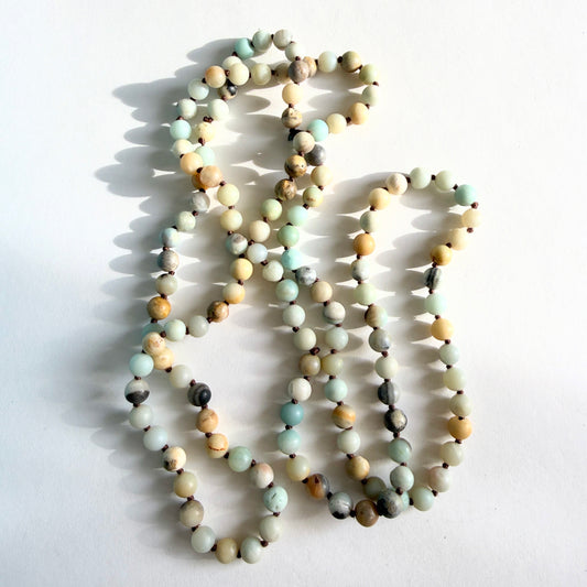 The "Driftline" Hand-Knotted Amazonite Opera Necklace