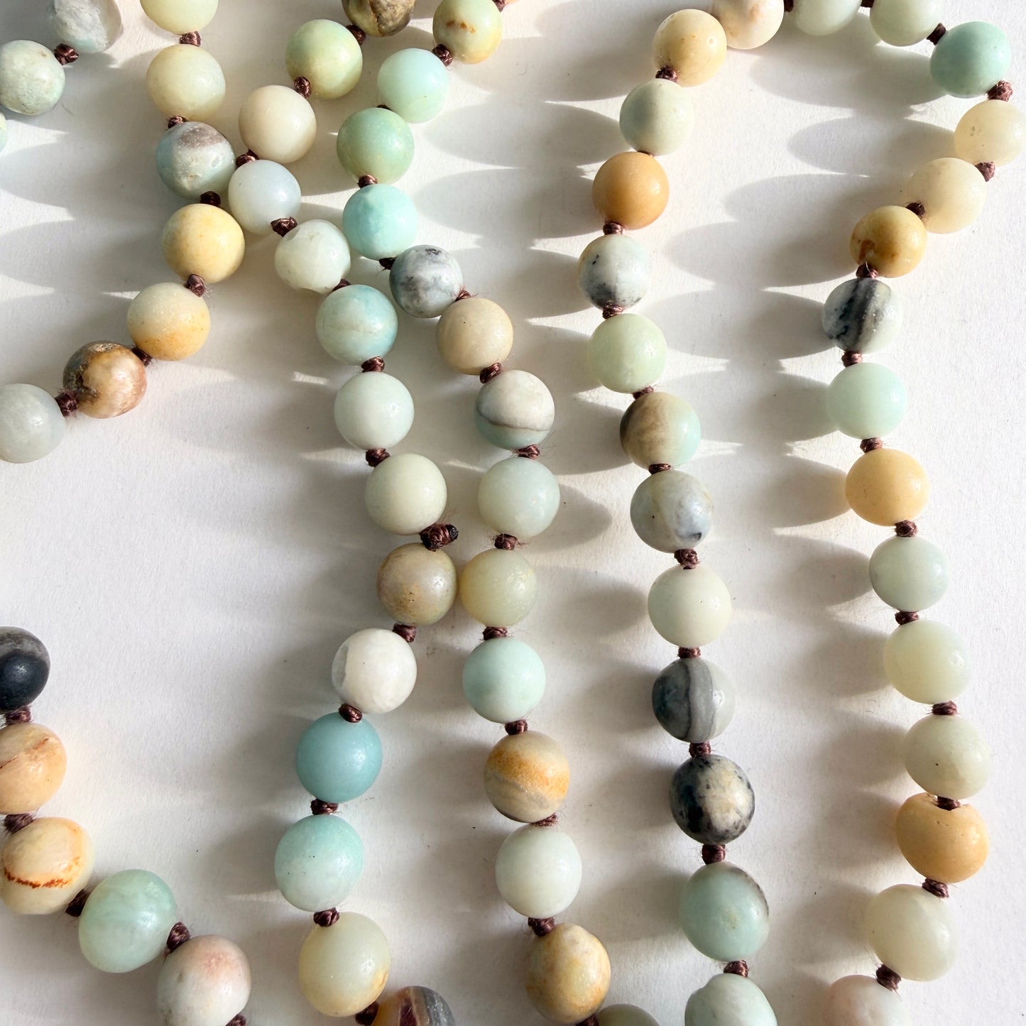 The "Driftline" Hand-Knotted Amazonite Opera Necklace