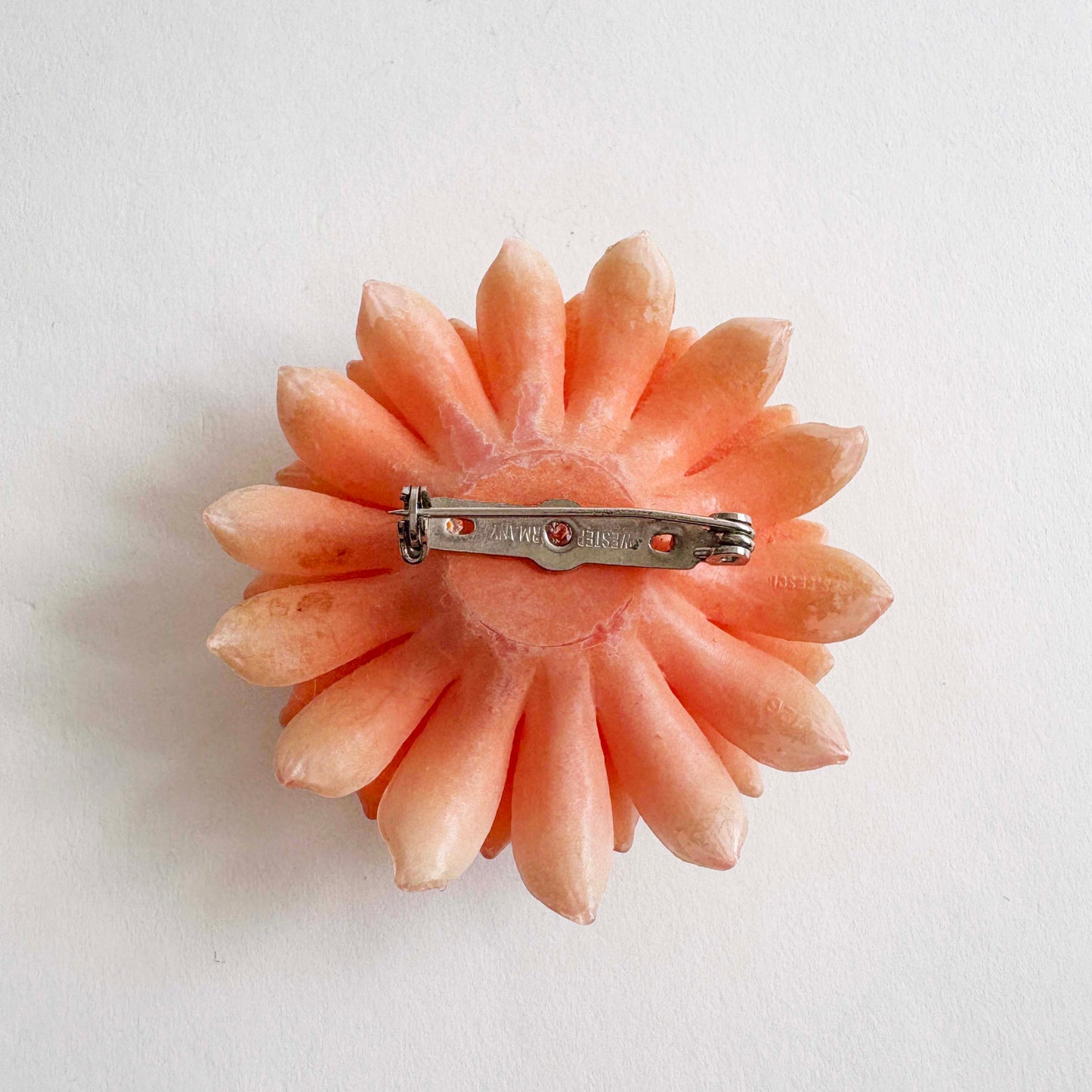 Vintage West Germany Hard Plastic Flower Brooch