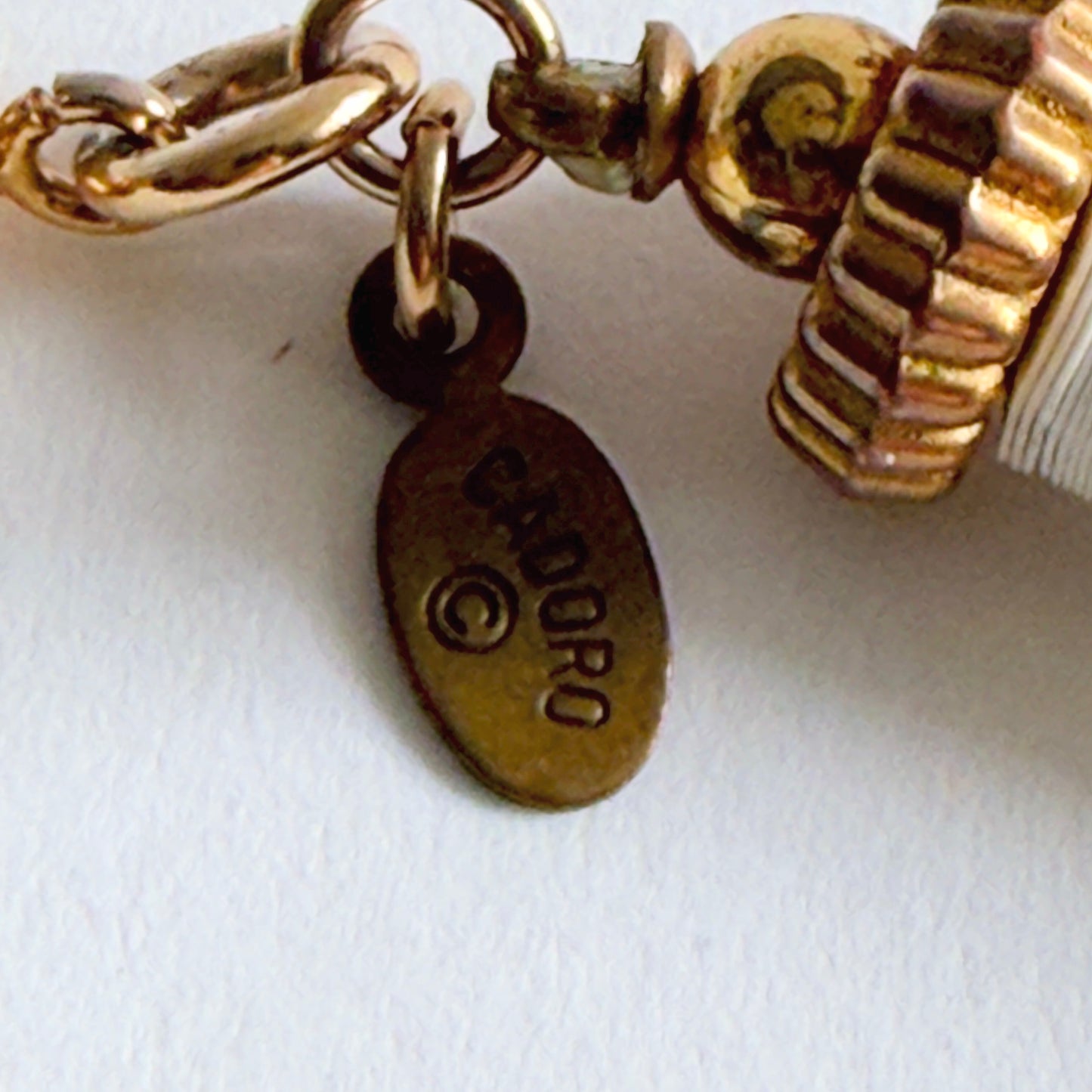 VTG Signed CADORO Egyptian Revival Statement Necklace 1970s Gold Tone Archival